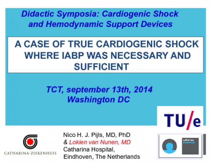 A Case of True Cardiogenic Shock Where IABP was Necessary and Sufficient