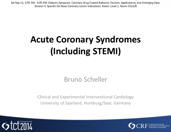 Acute Coronary Syndromes (Including STEMI)