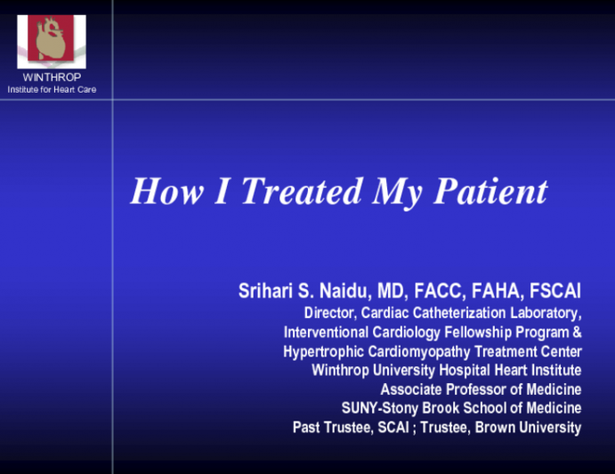 How I Treated My Patient