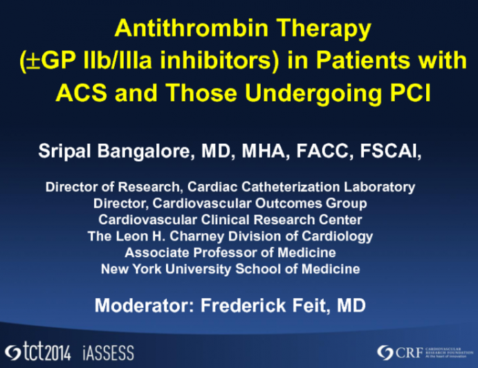 Antithrombin Therapy and GP IIb/IIIa Inhibitors in Patients with ACS and in Those Undergoing PCI