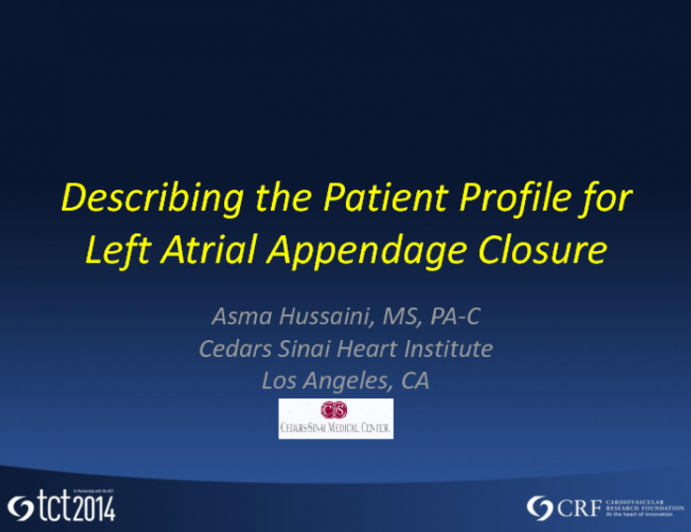 Describing the Patient Profile for Left Atrial Appendage Closure