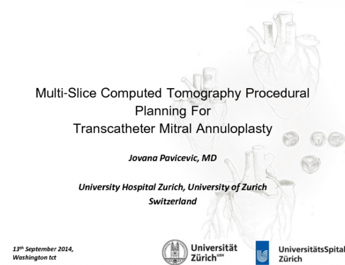 TCT 807: Multislice Computed Tomography Procedural Planning for Transcatheter Mitral Annuloplasty