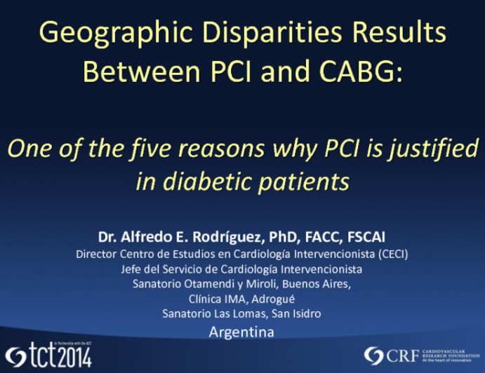 PCI Outcomes in Diabetic Patients Outside the United States and European Union