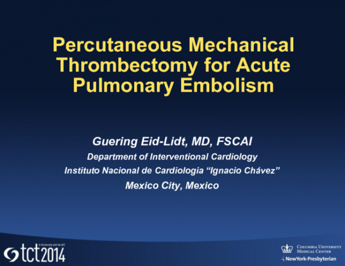 Percutaneous Mechanical Thrombectomy in Acute Pulmonary Embolism