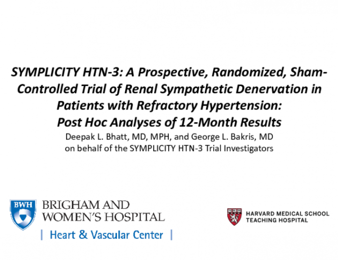 SYMPLICITY HTN-3: A Prospective, Randomized, Sham-Controlled Trial of Renal Sympathetic Denervation in Patients with Refractory Hypertension: 12-Month Results in Subgroups