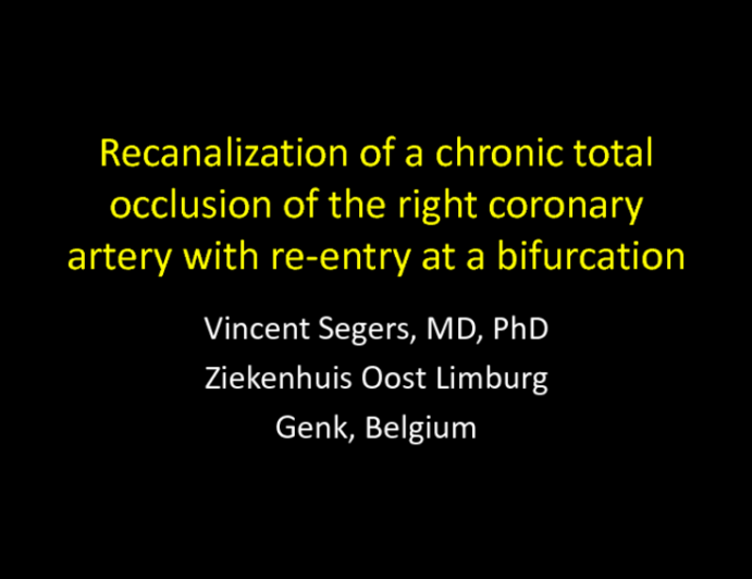 Case #2: Recanalization of a CTO with Reentry at a Bifurcation