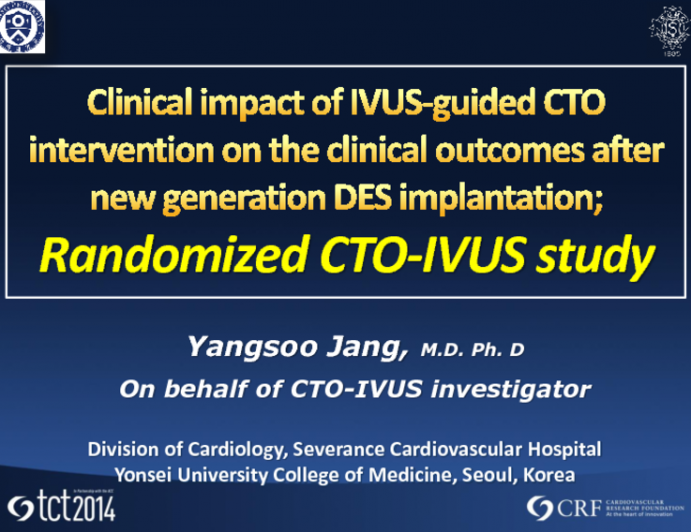IVUS-CTO: A Prospective, Randomized Trial of Intravascular Ultrasound-Guided Versus Angiography-Guided Drug-Eluting Stent Intervention in Coronary Chronic Total Occlusions