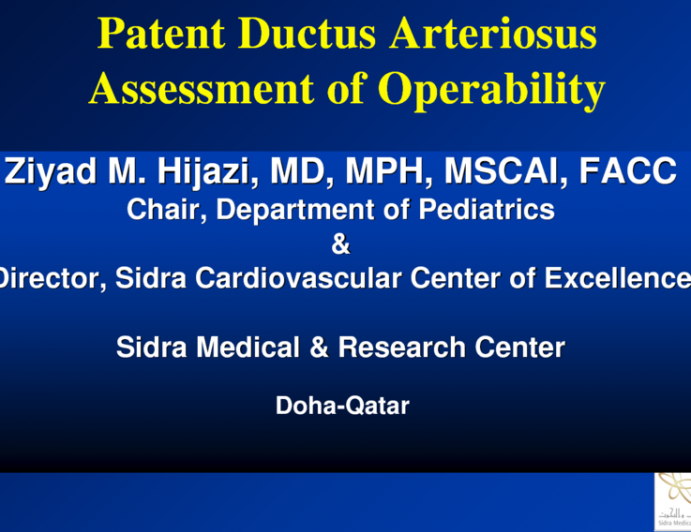 Patent Ductus Arteriosus in the Adult: Assessment of Operability