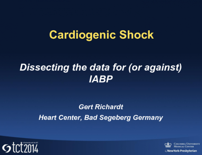 Cardiogenic Shock: Dissecting the Data for (or Against) IABP