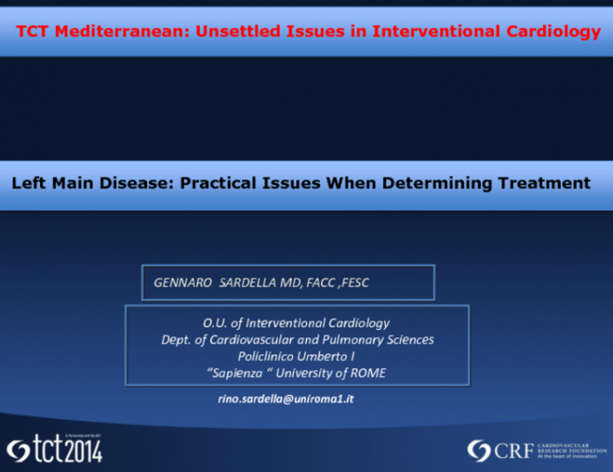 Left Main Disease: Practical Issues When Determining Treatment