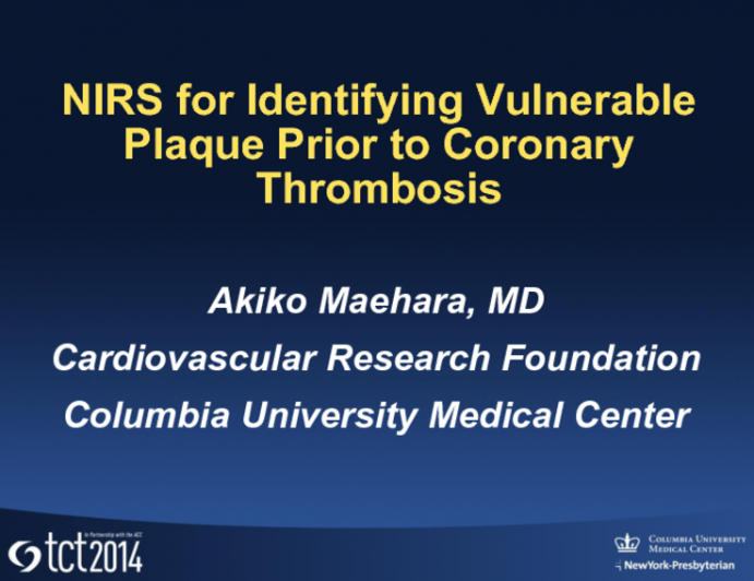 NIRS for Identifying Vulnerable Plaque Prior to Coronary Thrombosis