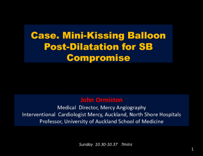 Case #3: Mini-Kissing Balloon Postdilatation for Side Branch Compromise