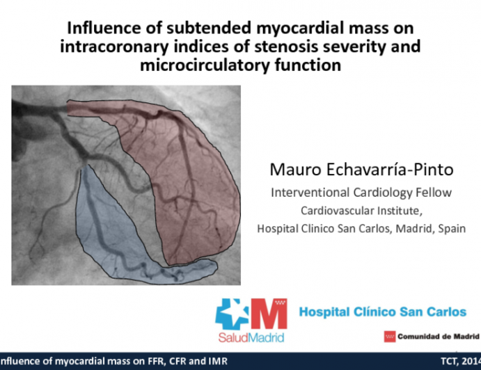 TCT 309: Influence of Subtended Myocardial Mass on Intracoronary Physiology Indices of Stenosis Severity and Microcirculatory Function