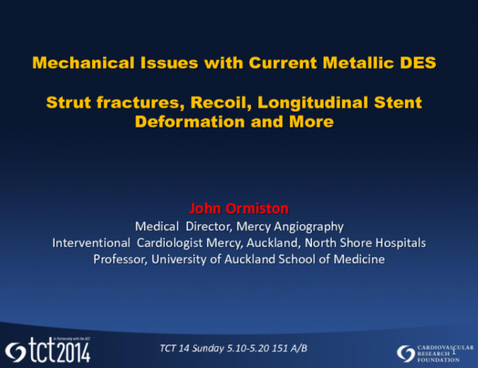 Mechanical Issues with Current Metallic DES: Strut Fractures, Recoil, Longitudinal Stent Deformation, and More