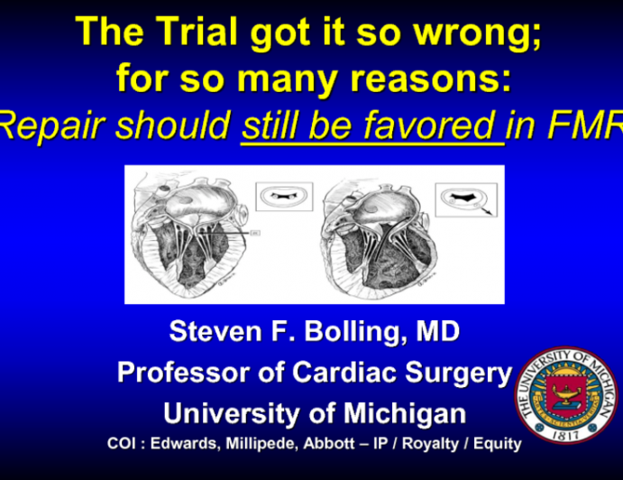 The Trial Got it So Wrong; For So Many Reasons: Repair Should Still Be Favored in Functional MR!