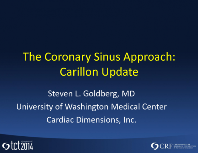 The Coronary Sinus Approach: Carillon Update