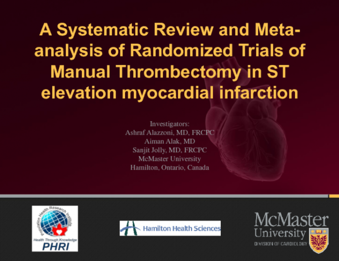 TCT 135: A Systematic Review and Meta-analysis of Randomized Trials of Manual Thrombectomy in ST Elevation Myocardial Infarction