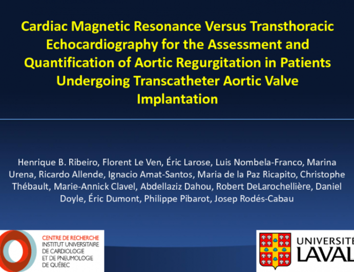 TCT 664: Cardiac Magnetic Resonance Versus Transthoracic Echocardiography for the Assessment and Quantification of Aortic Regurgitation in Patients Undergoing Transcatheter Aortic Valve Implantation