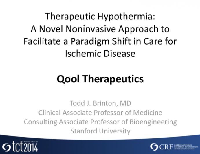 Therapeutic Hypothermia: A Novel Noninvasive Approach to Facilitate a Paradigm Shift in Care for Ischemic Disease