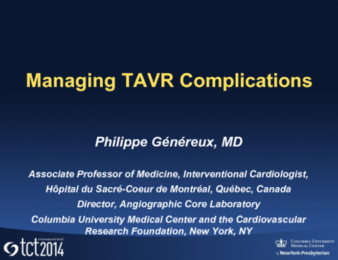 Managing TAVR Complications