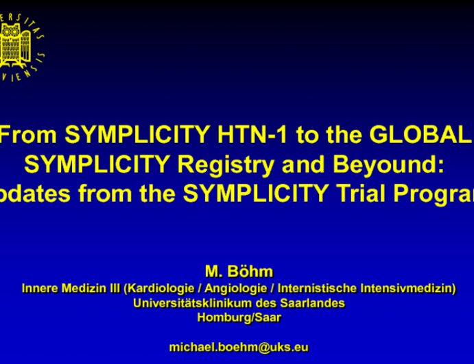 From SYMPLICITY HTN-1 to the Global SYMPLICITY Registry and Beyond: Updates from and Status of the SYMPLICITY Clinical Trial Program