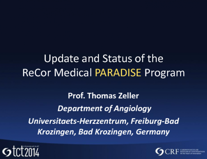 Updates and Status of the ReCor Paradise Program