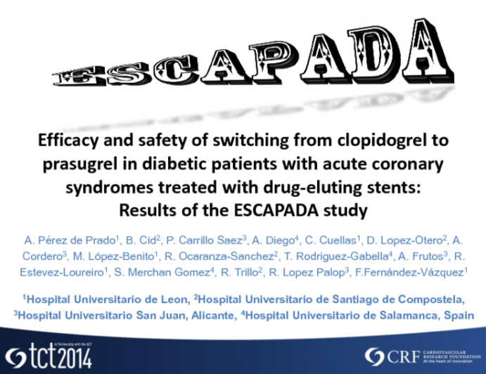 Efficacy and safety of switching from clopidogrel to prasugrel in diabetic patients with acute coronary syndromes treated with drug-elunting stents: results of the ESCAPADA study