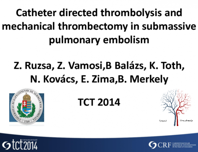 Catheter directed thrombolysis and mechanical thrombectomy pulmonary embolism