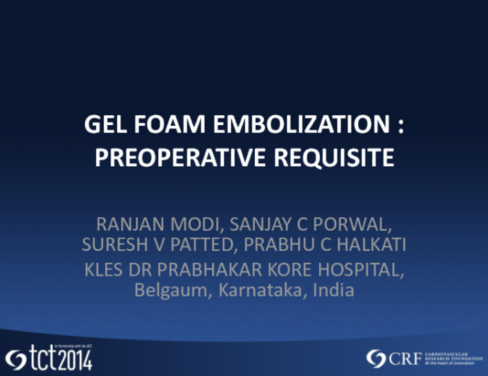 Gel Foam Embolization : Preoperative requisite