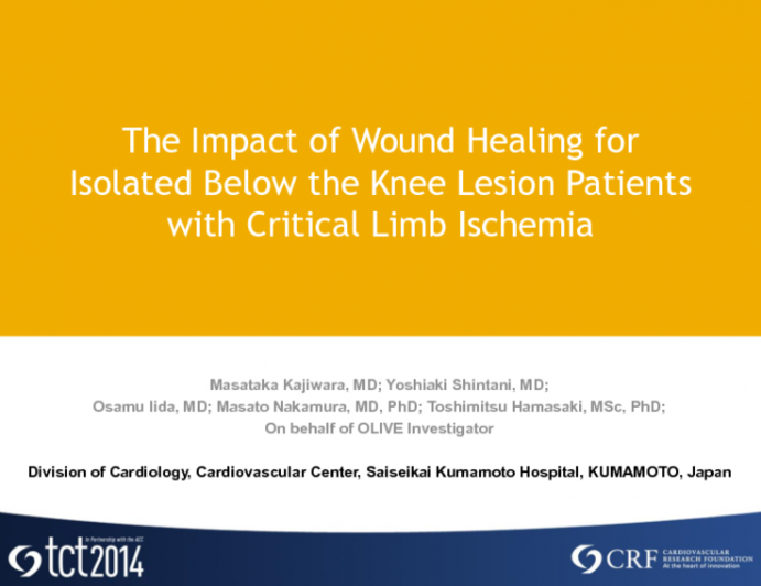 The Impact of Wound Healing for Isolated Below the Knee Lesion Patients with Critical Limb Ischemia