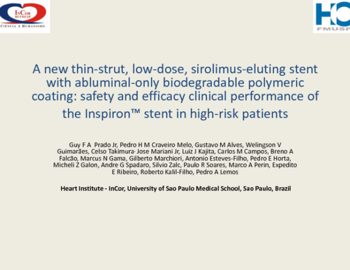 A New Thin-Strut, Low-Dose, Sirolimus-Eluting Stent With Abluminal-Only Biodegradable Polymeric Coating: Safety and Efficacy Clinical Performance of the Inspiron? Stent in___