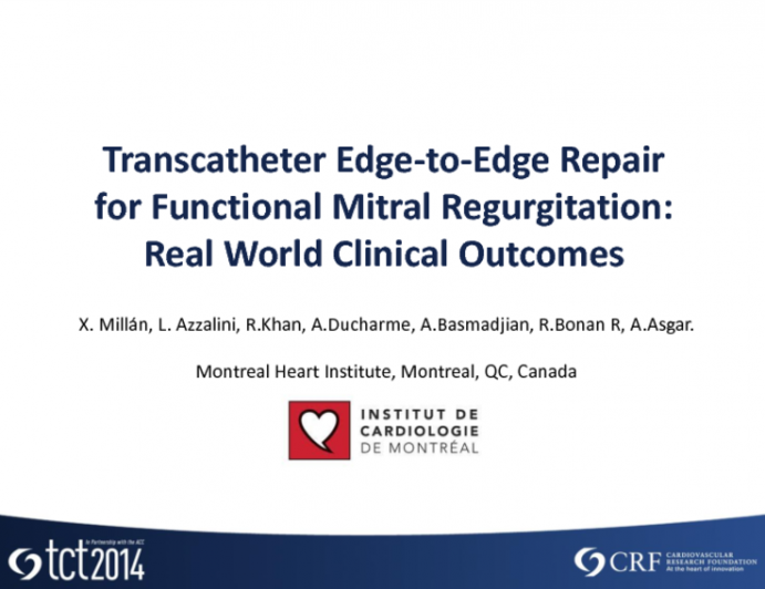 Transcatheter Edge-to-edge Repair for Functional Mitral Regurgitation: Real-World Clinical Outcomes