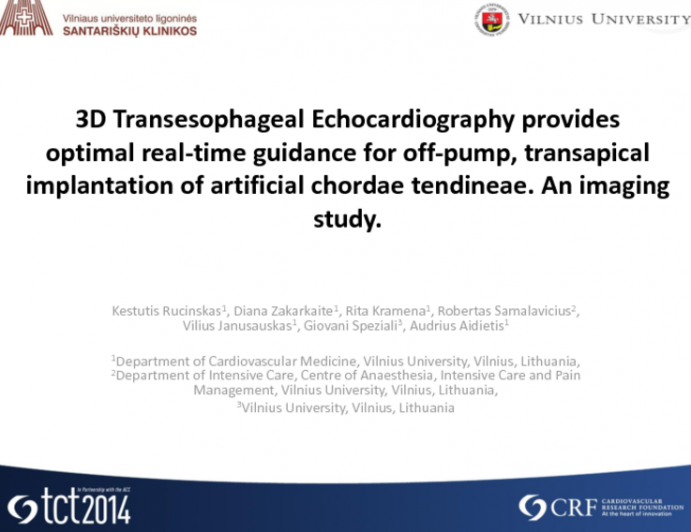 3D Transesophageal Echocardiography provides optimal real-time guidance for off-pump, transapical implantation of artificial chordae tendineae_ An imaging study_