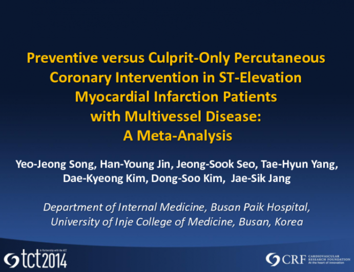 Preventive versus Culprit Only Percutaneous Coronary Intervention in ST Elevation Myocardial Infarction Patients with Multivessel Disease: A Meta Analysis