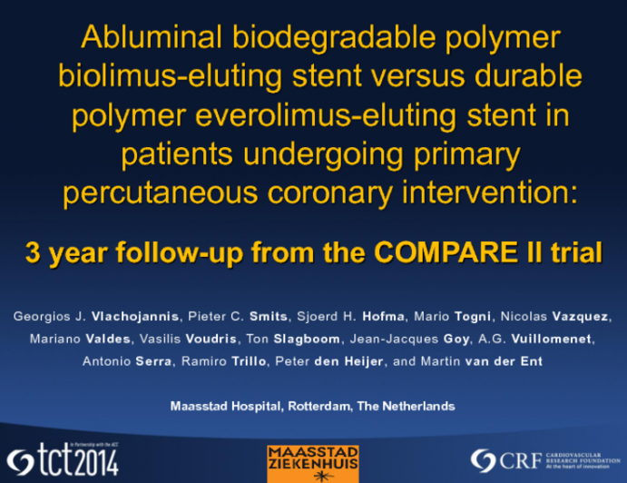 Abluminal biodegradable polymer biolimus-eluting stent versus durable polymer everolimus-eluting stent in patients undergoing primary percutaneous coronary intervention: 3 Year___