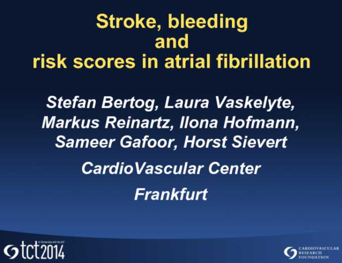 Stroke, Bleeding, and Risk Scores in Atrial Fibrillation