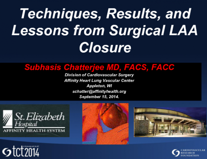 Techniques, Results, and Lessons from Surgical LAA Closure