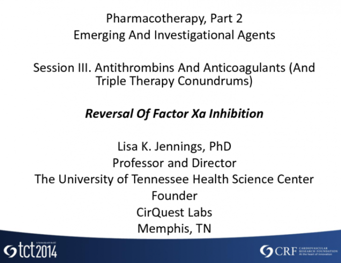 Reversal of Factor Xa Inhibition