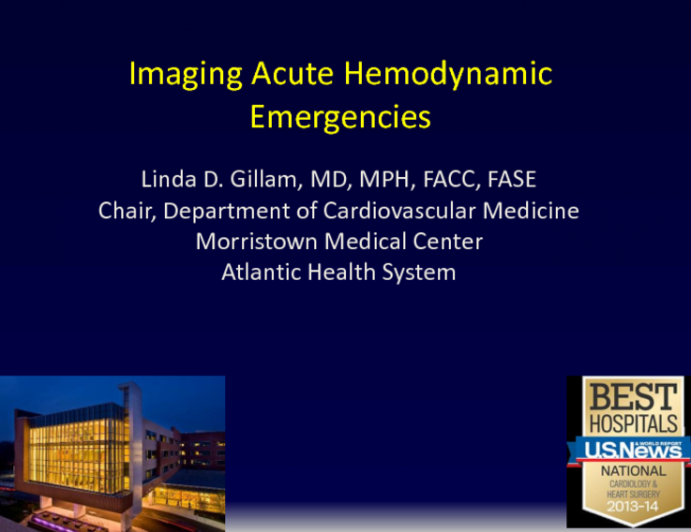 Imaging Acute Hemodynamic Emergencies