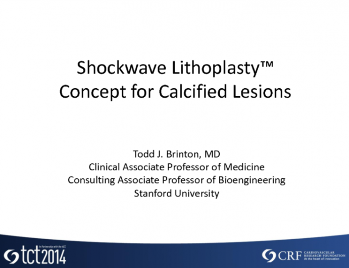 The Shockwave Lithoplasty Concept for Calcified Lesions