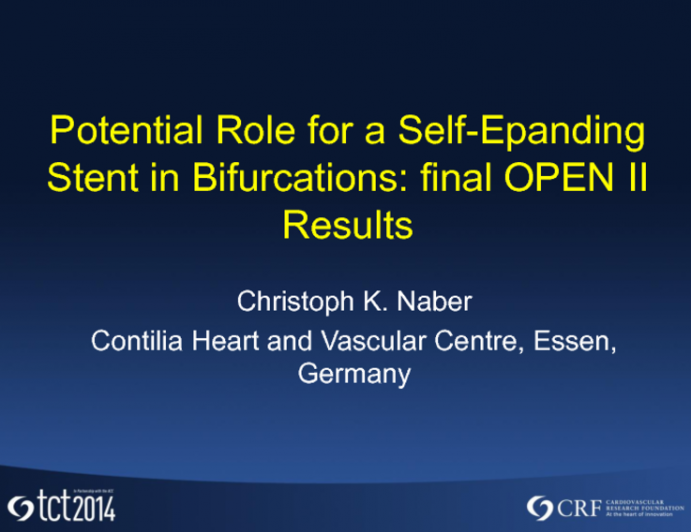 Potential Role for a Self-Expanding Stent in Bifurcations: Final OPEN II Results