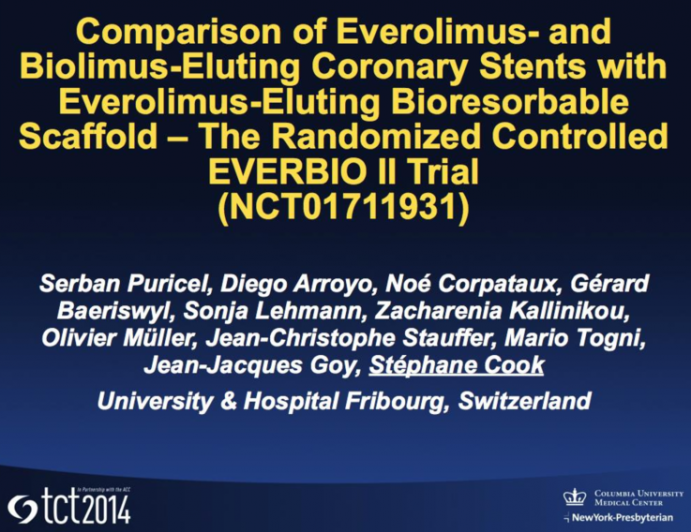 EVERBIO II: A Prospective, Randomized Trial of an Everolimus-Eluting Bioresorbable Scaffold Versus Everolimus-Eluting and Biolimus-Eluting Metallic Stents in Patients with Coronary Artery Disease
