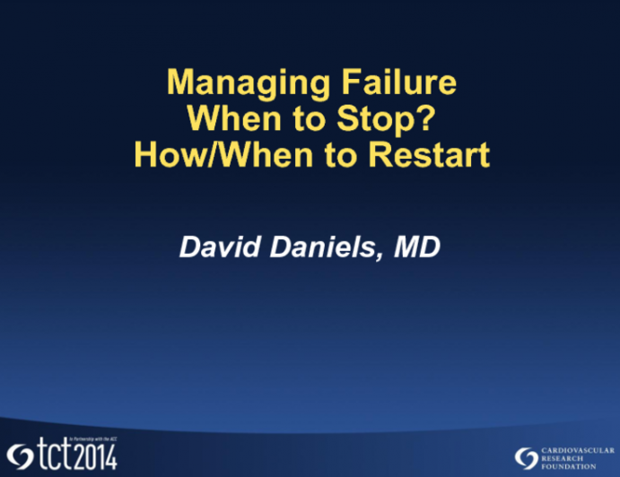 Managing Failure: When to Stop, and When/if/How to Restart