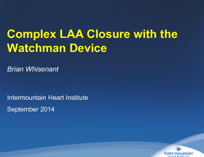 Challenging Case Presentation: Complex LAA Closure Due to Difficult Anatomy