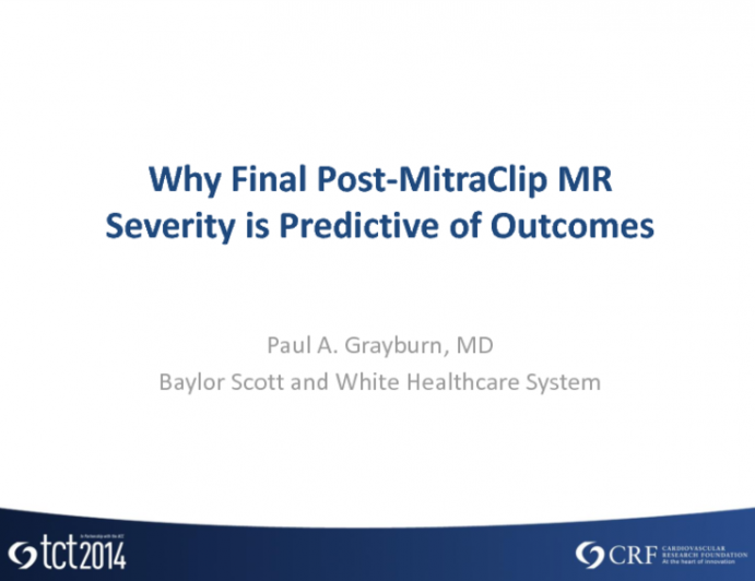 Why Final Post-MitraClip MR Severity is Predictive of Outcomes