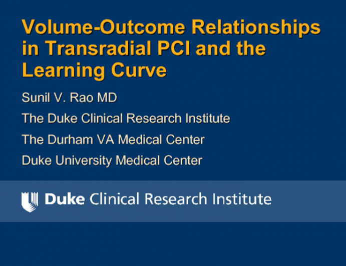 VolumeOutcome Relationships in Transradial PCI and the Learning Curve