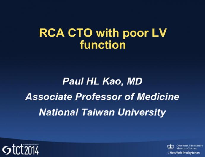 Case #1: RCA CTO in a Patient with Poor LV Function