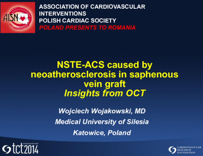 Case #1: NSTE-ACS Caused by Neoatherosclerosis in Saphenous Bypass Grafts: Insights from OCT