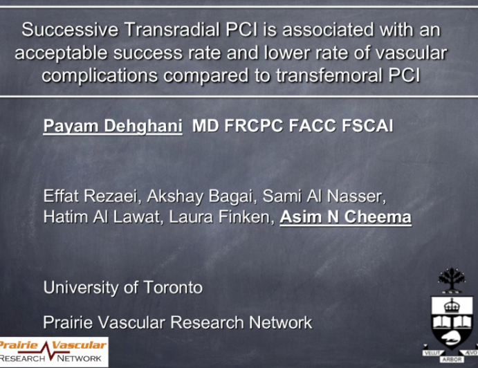 TCT 819: Successive Transradial Approach is Associated with an Acceptable Success Rate and a Lower Risk of Vascular Complications Compared to the Transfemoral Approach in Patients Undergoing Repeat Percutaneous Coronary Intervention