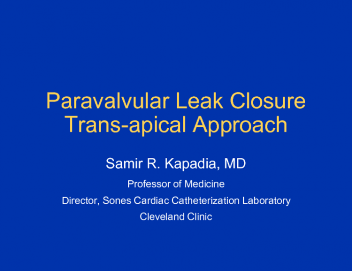 Case #2: Mitral Paravalvular Leak Closure: Transapical Approach